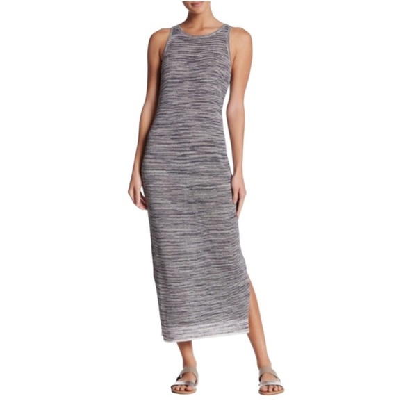 Theory Intrella size P (XS) Space Dye Striped Linen Knit Tank Dress - Picture 2 of 10